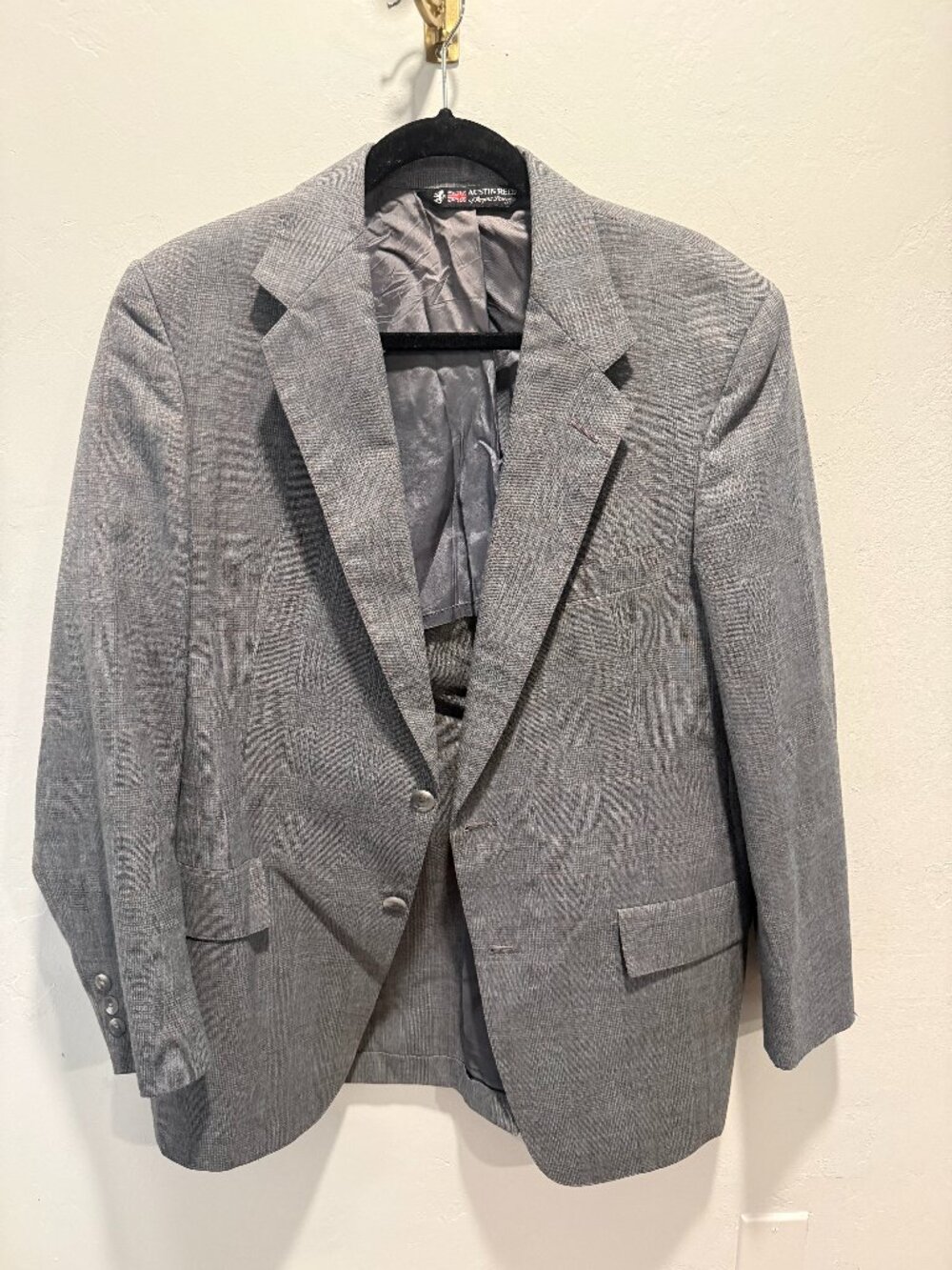 Vintage Austin Reed British Tailored Grey Plaid Blazer Jacket